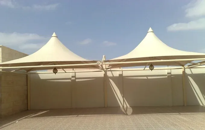 استخدامات المظلات الهرمية في جده | مظلات أمان جدة 0552997570