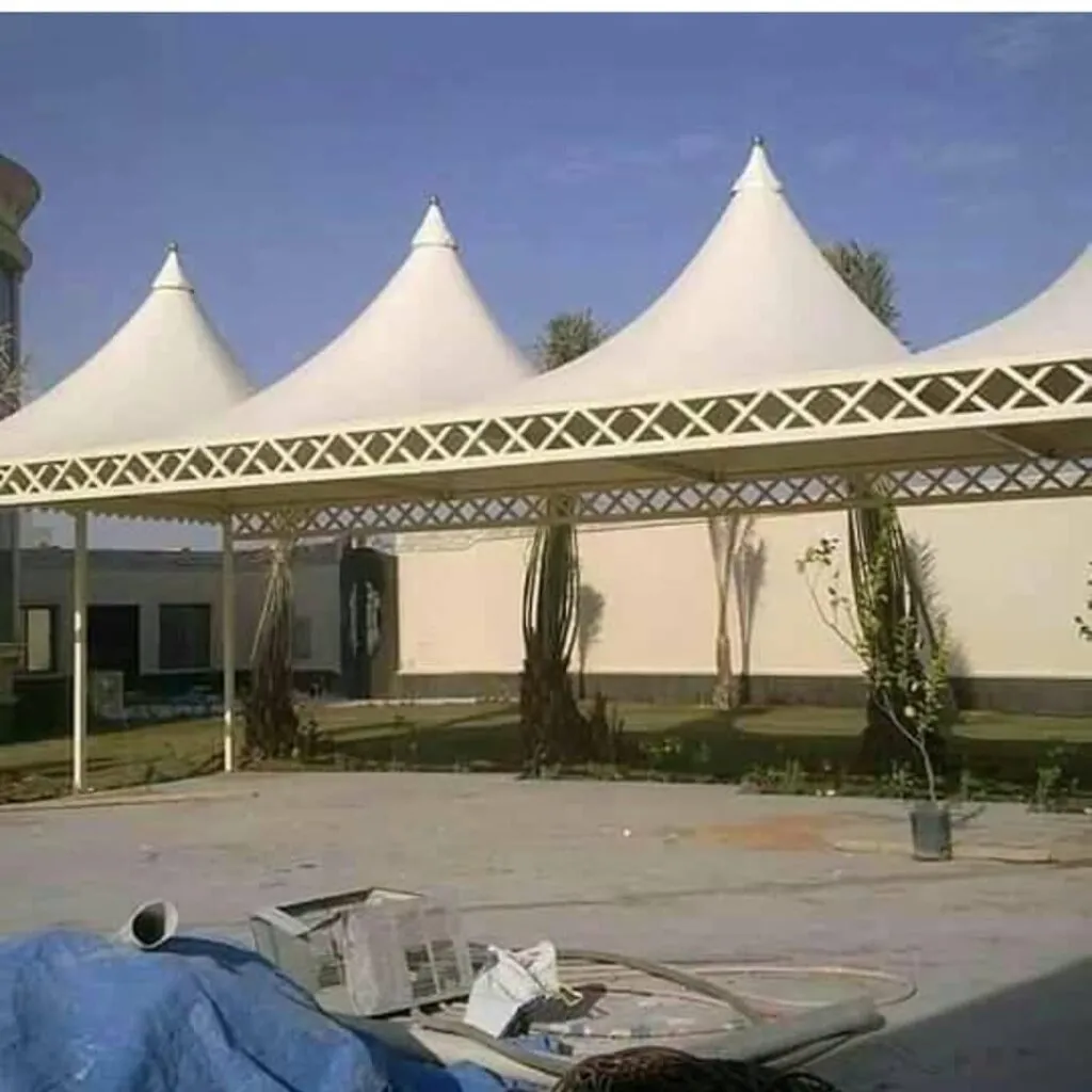 استخدامات المظلات الهرمية في جده | مظلات أمان جدة 0552997570