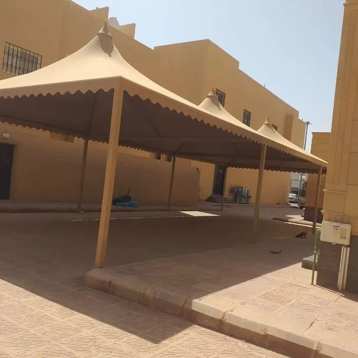 تركيب مظلات هرمية جدة | مظلات مخروطية جدة | معلم تركيب مظلات